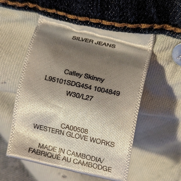 Silver Jeans Calley High Rise Skinny Leg Womens 30x27 Blue Denim Stretch - Picture 4 of 4